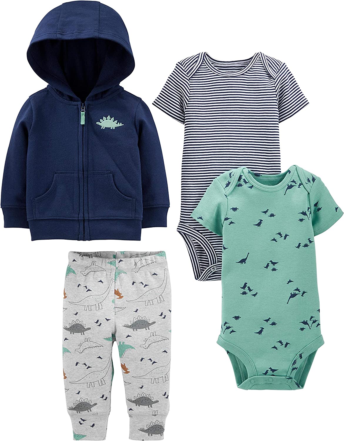 230816074653542_1 Simple Joys by Carter's Unisex Babies' 4-Piece Jacket, Pant, and Bodysuit Set - Image 1